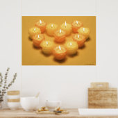 Burning candles arranged in a heart shape poster (Küche)