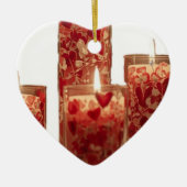 Burning Candles for Valentines Day Tree Keramik Ornament (Vorne)