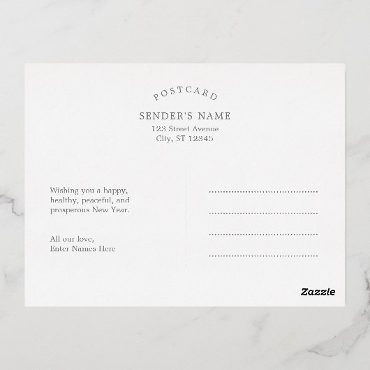 Burning Celebration Lunar Neujahr FOIL Postkarte (Rückseite)