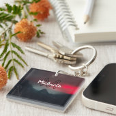 Burning clouds, fog and mountains monogram in sky schlüsselanhänger (Vorderseite rechts)