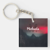 Burning clouds, fog and mountains monogram in sky schlüsselanhänger (Vorderseite)