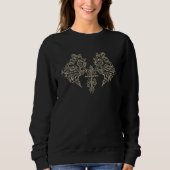 Burning Cross Biblically Wings in Flame Emo Goth A Sweatshirt (Vorderseite)