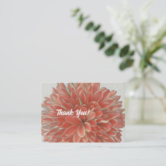 Burning - Danke flache Note Card Mitteilungskarte (Stehend Vorderseite)