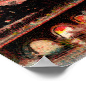 Burning Eiffel Tower Poster (Ecke)