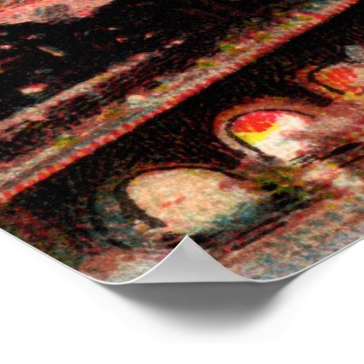 Burning Eiffel Tower Poster (Ecke)