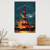 Burning Eiffel Tower Poster (Küche)