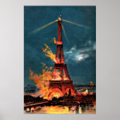 Burning Eiffel Tower Poster (Vorne)