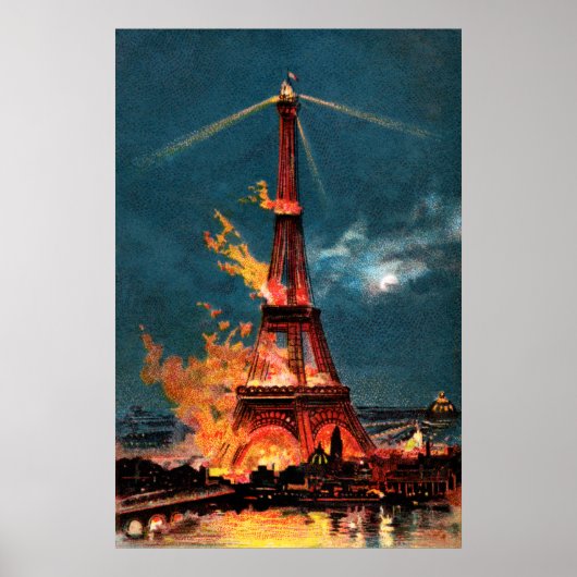 Burning Eiffel Tower Poster (Vorne)