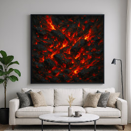 Burning Embers - Volcanic Abstract Texture Art Poster