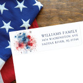Burning Fireworks Patriotic Return Address Label