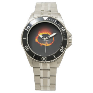 Burning Hockey Puck Watch Armbanduhr