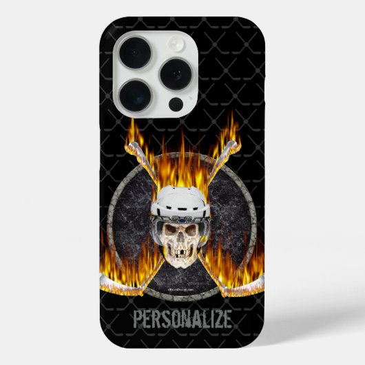 Burning Hockey Sticks iPhone Case (Rückseite)
