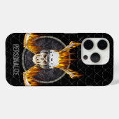 Burning Hockey Sticks iPhone Case (Rückseite (Horizontal))