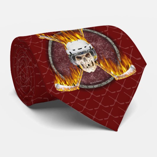 Burning Hockey Sticks Krawatte (Gerollt)