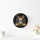 Burning Hockey Sticks Round Clock Runde Wanduhr (Zuhause)