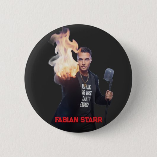 Burning in Your Touch Schwarz T-Shirt - Fabian Sta Button (Vorderseite)