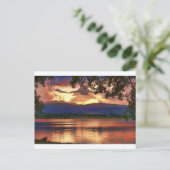 Burning Lake Sunset Postkarte (Stehend Vorderseite)