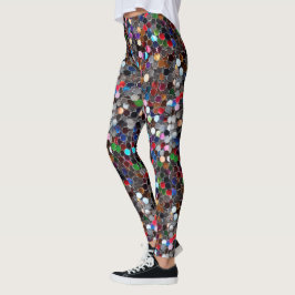 Burning Man mehrfarbige Sequenzen Leggings