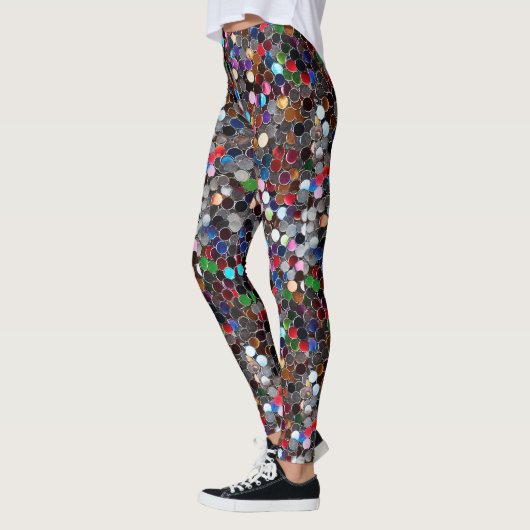 Burning Man mehrfarbige Sequenzen Leggings (Links)