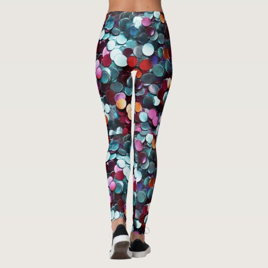 Burning Man Multicolor-Sequenzen Leggings (Rückseite)
