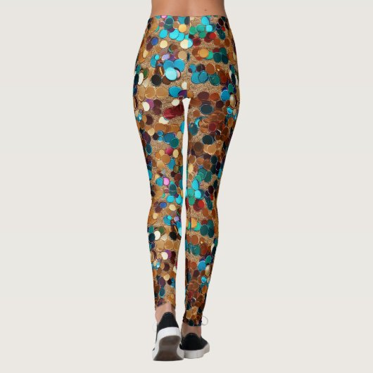 Burning Man Multicolor-Sequenzen Leggings (Rückseite)