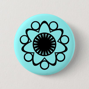 Burning mit Life Blume Button, Black Button