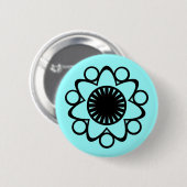 Burning mit Life Blume Button, Black Button (Vorne & Hinten)