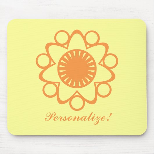 Burning mit Life Blume Mousepad, Orange Mousepad (Vorne)