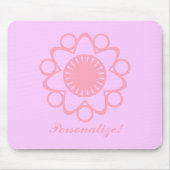 Burning mit Life Blume Mousepad, Pink Mousepad (Vorne)
