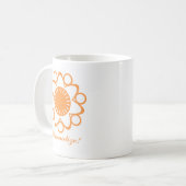 Burning mit Life Blume Tasse, Orange Kaffeetasse (Vorderseite Links)