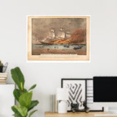 Burning of the clipper ship "Golden Light" (0143A) Poster (Heimbüro)