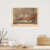 Burning of the clipper ship "Golden Light" (0143A) Poster (Küche)
