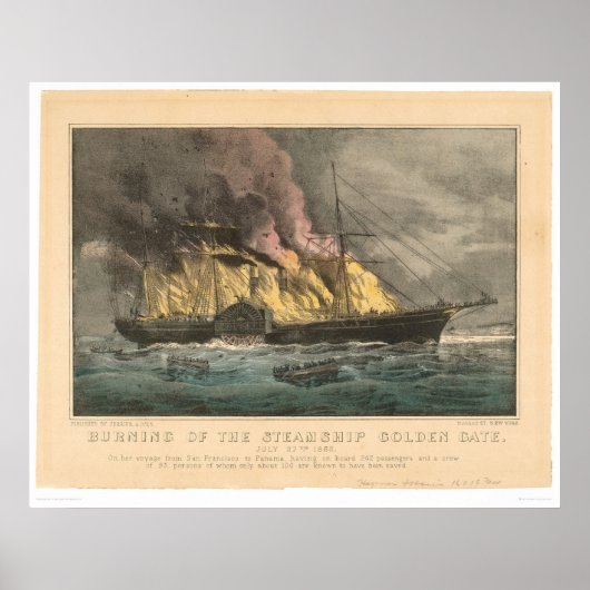Burning of the Steamship Golden Gate (0144A) Poster (Vorne)
