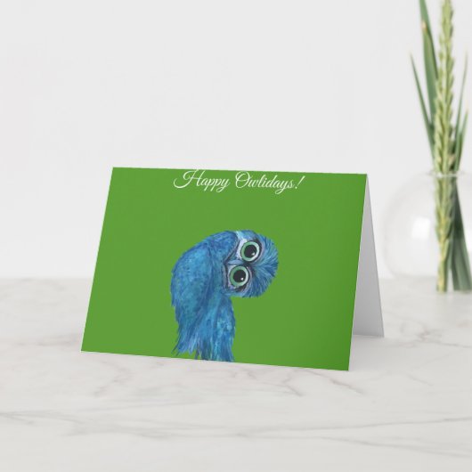 Burning Owl Holidays Feiertagskarte (Vorderseite)