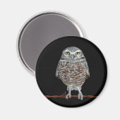 Burning Owl Round Magnet (Vorderseite/Rückseite)