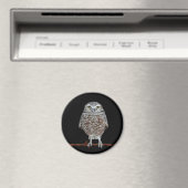 Burning Owl Round Magnet (In Situ (Geschirrspüler))