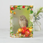 Burning Owl Weihnachtskarte Feiertagskarte (Stehend Vorderseite)
