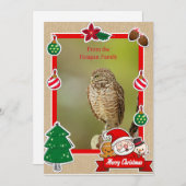 Burning Owl Weihnachtskarte Feiertagskarte (Vorne/Hinten)