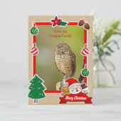 Burning Owl Weihnachtskarte Feiertagskarte (Stehend Vorderseite)