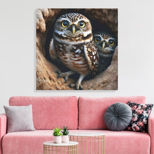 Burning Owls Leinwanddruck (Insitu (Wohnzimmer))