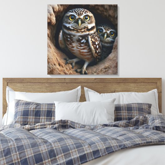 Burning Owls Leinwanddruck (Insitu (Schlafzimmer))