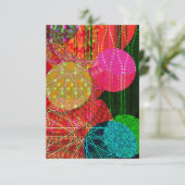 Burning Patterns Kreise Abstrakte Kunst Geburtstag Einladung (Stehend Vorderseite)