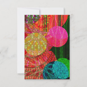 Burning Patterns Kreise Abstrakte Kunst Geburtstag Einladung