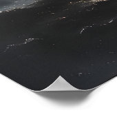 Burning Pirate Ship in Stormy Ocean Gothic Nautica Poster (Ecke)