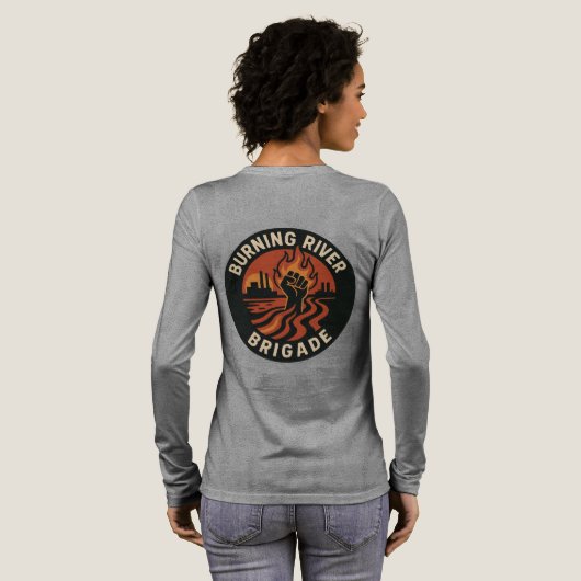 Burning River Brigade Langarmshirt  Tri-Blend Shirt (Voller Rückseite)