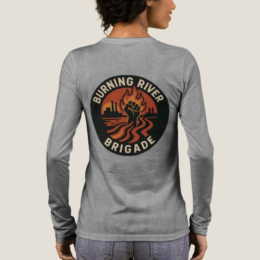 Burning river brigade long sleeve Tri-Blend shirt (Rückseite)