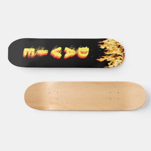 Burning Skateboard with Your Name (Horizontal)