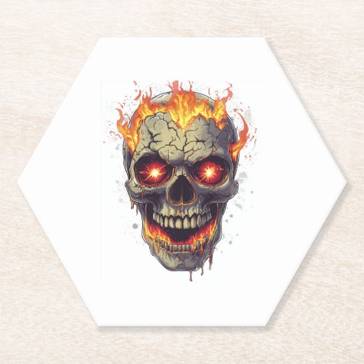 Burning Skull Inferno Untersetzer (Vorderseite)