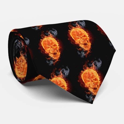 Burning Skull-Krawatte Krawatte (Gerollt)