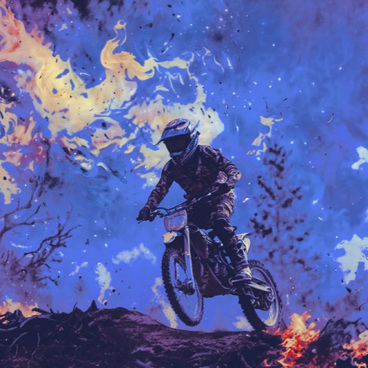 Burning Trails - Dirt-Bike-Fahrer Poster